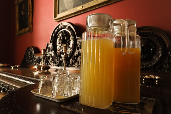 Fresh fruit juices served with breakfast at Temple House
