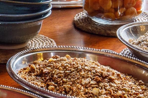 Homemade granola for breakfast at Temple House