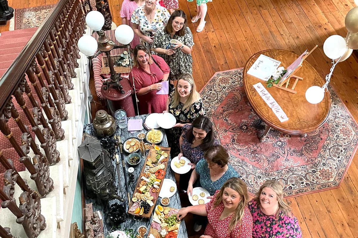 Group buffet spread at Temple House