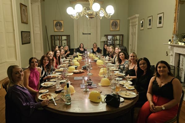 A private dinner in the dining room at Temple House Sligo
