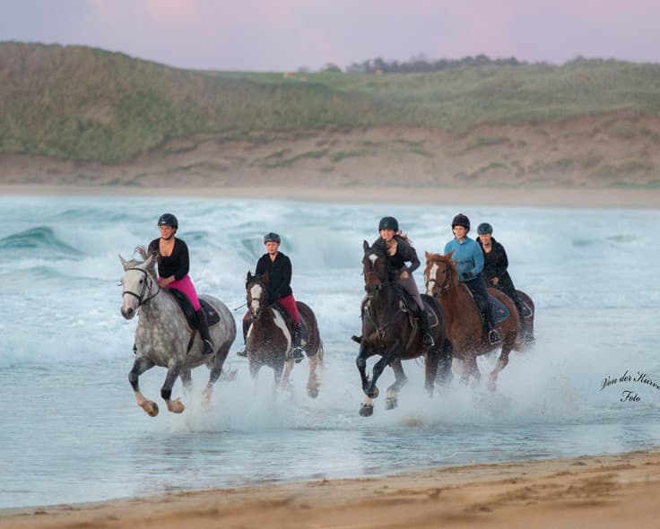 Island View Riding Stables horses galloping on Trawalua Beach near Grange, County Sligo