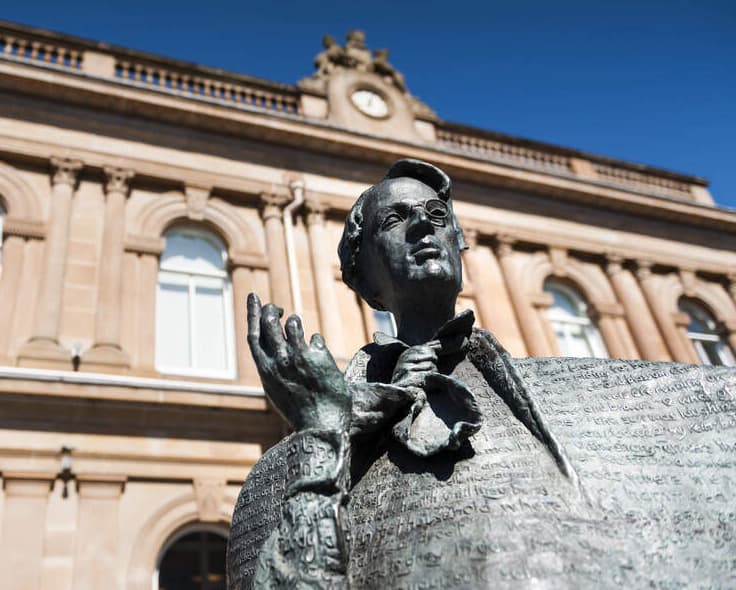 Statue of the poet W.B. Yeats in Sligo town, the heart of Yeats Country