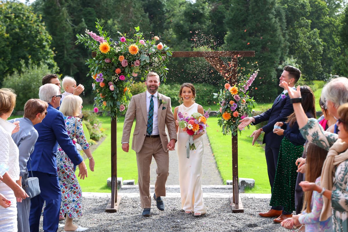 Elopement garden ceremony at Temple House