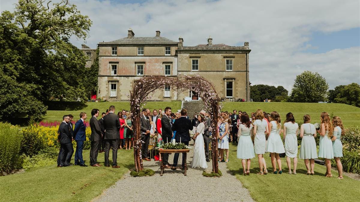 Indoor wedding ceremony at Temple House