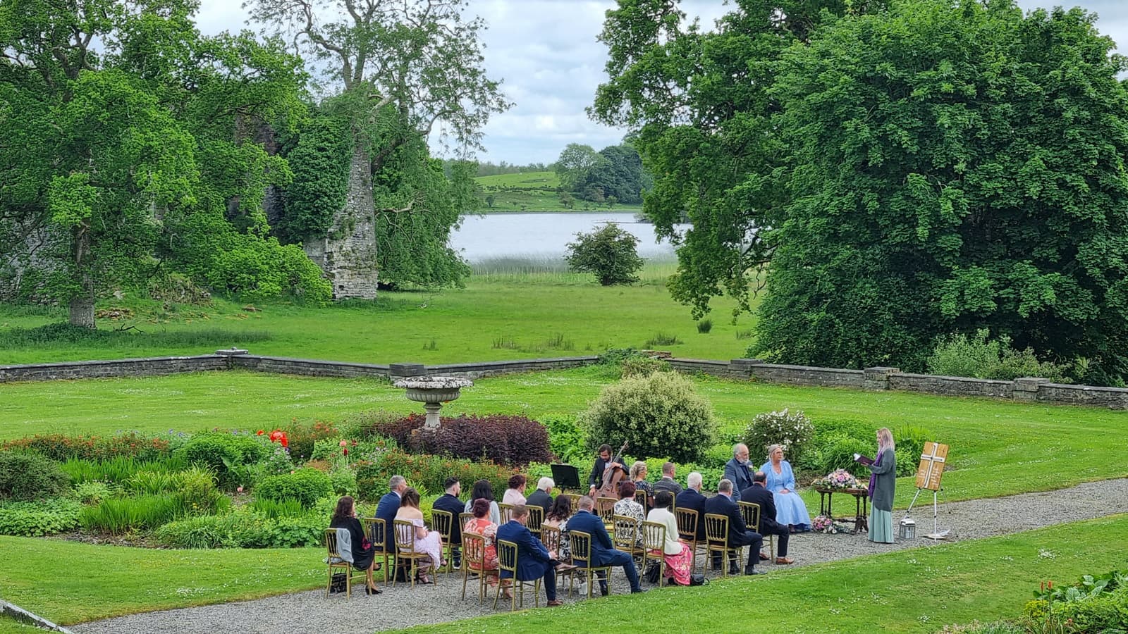 Wedding ceremony in the Temple House garden