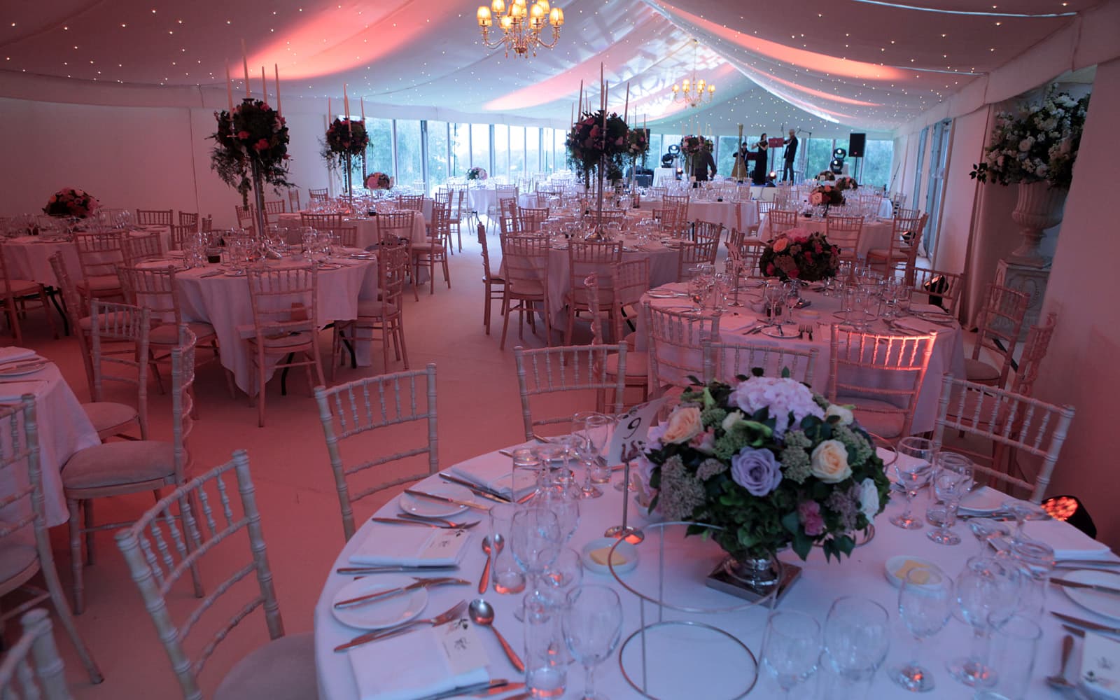 Wedding marquee night at Temple House