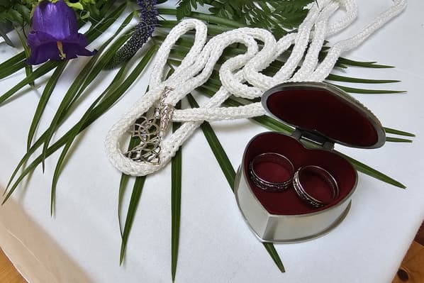 Wedding rings at Temple House — intimate weddings in County Sligo